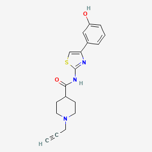 molecular formula C18H19N3O2S B2928762 N-[4-(3-hydroxyphenyl)-1,3-thiazol-2-yl]-1-(prop-2-yn-1-yl)piperidine-4-carboxamide CAS No. 1355545-25-3