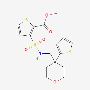 molecular formula C16H19NO5S3 B2928780 methyl 3-({[4-(thiophen-2-yl)oxan-4-yl]methyl}sulfamoyl)thiophene-2-carboxylate CAS No. 1251547-62-2