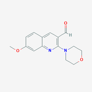 molecular formula C15H16N2O3 B2928797 7-Methoxy-2-morpholinoquinoline-3-carbaldehyde CAS No. 433953-25-4