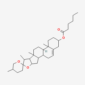 molecular formula C33H52O4 B2928813 Spirost-5-en-3-yl hexanoate CAS No. 1260369-44-5