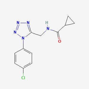 molecular formula C12H12ClN5O B2928834 N-((1-(4-chlorophenyl)-1H-tetrazol-5-yl)methyl)cyclopropanecarboxamide CAS No. 897615-21-3