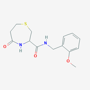 molecular formula C14H18N2O3S B2928854 N-[(2-methoxyphenyl)methyl]-5-oxo-1,4-thiazepane-3-carboxamide CAS No. 1396627-99-8