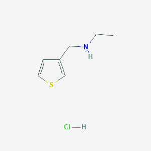 molecular formula C7H12ClNS B2928855 Ethyl[(thiophen-3-yl)methyl]amine hydrochloride CAS No. 1158198-70-9