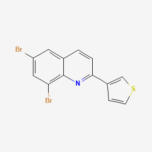 molecular formula C13H7Br2NS B2928871 6,8-Dibromo-2-(3-thienyl)quinoline CAS No. 860784-38-9