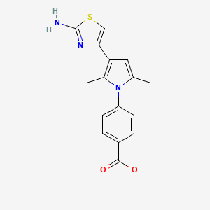 molecular formula C17H17N3O2S B2928876 methyl 4-[3-(2-amino-1,3-thiazol-4-yl)-2,5-dimethyl-1H-pyrrol-1-yl]benzoate CAS No. 750599-09-8