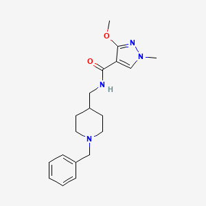molecular formula C19H26N4O2 B2928882 N-((1-benzylpiperidin-4-yl)methyl)-3-methoxy-1-methyl-1H-pyrazole-4-carboxamide CAS No. 1210433-06-9