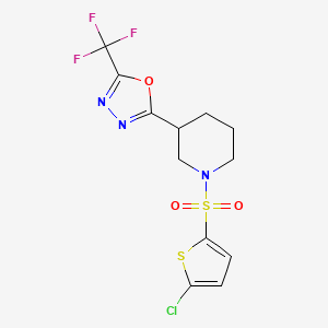 2-(1-((5-Chlorothiophen-2-yl)sulfonyl)piperidin-3-yl)-5-(trifluoromethyl)-1,3,4-oxadiazole