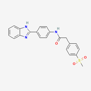 molecular formula C22H19N3O3S B2928889 N-[4-(1H-1,3-benzodiazol-2-yl)phenyl]-2-(4-methanesulfonylphenyl)acetamide CAS No. 941930-73-0