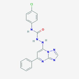 molecular formula C18H14ClN7O B292889 1-(4-Chlorophenyl)-3-[(5-phenyl-[1,2,4]triazolo[1,5-a]pyrimidin-7-yl)amino]urea 