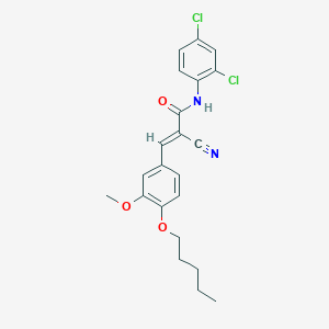 (E)-2-cyano-N-(2,4-dichlorophenyl)-3-(3-methoxy-4-pentoxyphenyl)prop-2-enamide