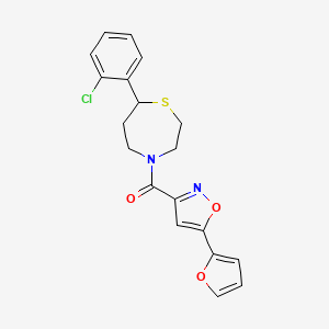 (7-(2-Chlorophenyl)-1,4-thiazepan-4-yl)(5-(furan-2-yl)isoxazol-3-yl)methanone