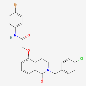 molecular formula C24H20BrClN2O3 B2928904 N-(4-bromophenyl)-2-({2-[(4-chlorophenyl)methyl]-1-oxo-1,2,3,4-tetrahydroisoquinolin-5-yl}oxy)acetamide CAS No. 850906-70-6