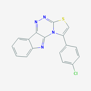 molecular formula C17H9ClN4S B292891 3-(4-chlorophenyl)-5-thia-2,7,8,16-tetrazatetracyclo[7.7.0.02,6.010,15]hexadeca-1(16),3,6,8,10,12,14-heptaene 