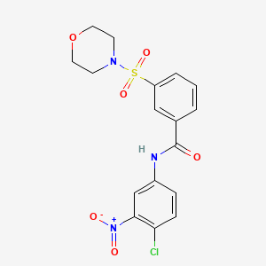 molecular formula C17H16ClN3O6S B2928914 N-(4-chloro-3-nitrophenyl)-3-(morpholinosulfonyl)benzamide CAS No. 953852-39-6