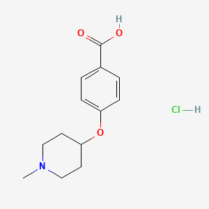 molecular formula C13H18ClNO3 B2928920 4-[(1-Methylpiperidin-4-yl)oxy]benzoic acid hydrochloride CAS No. 718632-61-2