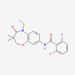molecular formula C20H20F2N2O3 B2928949 N-(5-ethyl-3,3-dimethyl-4-oxo-2,3,4,5-tetrahydro-1,5-benzoxazepin-8-yl)-2,6-difluorobenzamide CAS No. 921793-25-1