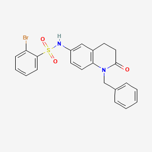 molecular formula C22H19BrN2O3S B2928951 N-(1-benzyl-2-oxo-1,2,3,4-tetrahydroquinolin-6-yl)-2-bromobenzene-1-sulfonamide CAS No. 951472-33-6
