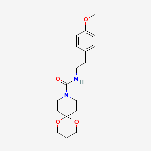 molecular formula C18H26N2O4 B2928984 N-[2-(4-methoxyphenyl)ethyl]-1,5-dioxa-9-azaspiro[5.5]undecane-9-carboxamide CAS No. 1351658-55-3