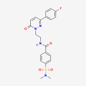 molecular formula C21H21FN4O4S B2928986 4-(N,N-dimethylsulfamoyl)-N-(2-(3-(4-fluorophenyl)-6-oxopyridazin-1(6H)-yl)ethyl)benzamide CAS No. 921851-07-2