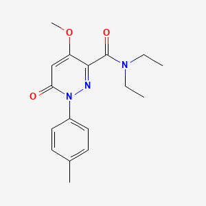 molecular formula C17H21N3O3 B2928993 N,N-diethyl-4-methoxy-6-oxo-1-(p-tolyl)-1,6-dihydropyridazine-3-carboxamide CAS No. 921580-05-4