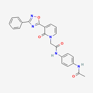 molecular formula C23H19N5O4 B2928999 N-(4-acetamidophenyl)-2-[2-oxo-3-(3-phenyl-1,2,4-oxadiazol-5-yl)-1,2-dihydropyridin-1-yl]acetamide CAS No. 1105201-06-6