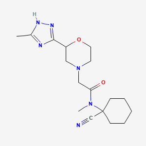 molecular formula C17H26N6O2 B2929017 N-(1-cyanocyclohexyl)-N-methyl-2-[2-(3-methyl-1H-1,2,4-triazol-5-yl)morpholin-4-yl]acetamide CAS No. 1376018-46-0