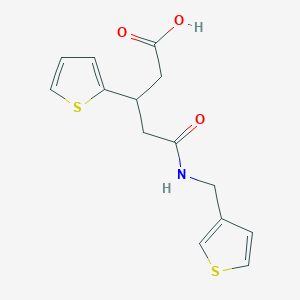 molecular formula C14H15NO3S2 B2929023 5-Oxo-3-(thiophen-2-yl)-5-((thiophen-3-ylmethyl)amino)pentanoic acid CAS No. 1428371-75-8