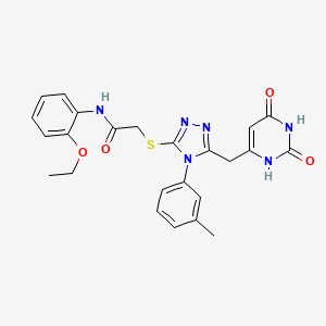 molecular formula C24H24N6O4S B2929028 2-({5-[(2,6-dioxo-1,2,3,6-tetrahydropyrimidin-4-yl)methyl]-4-(3-methylphenyl)-4H-1,2,4-triazol-3-yl}sulfanyl)-N-(2-ethoxyphenyl)acetamide CAS No. 852047-64-4