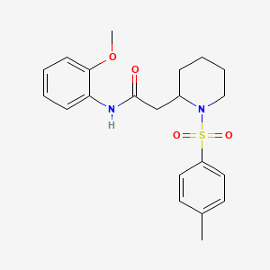 molecular formula C21H26N2O4S B2929038 N-(2-methoxyphenyl)-2-(1-tosylpiperidin-2-yl)acetamide CAS No. 941955-44-8