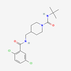 molecular formula C18H25Cl2N3O2 B2929041 N-(tert-butyl)-4-((2,5-dichlorobenzamido)methyl)piperidine-1-carboxamide CAS No. 1235320-20-3