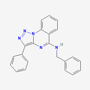 molecular formula C22H17N5 B2929045 N-benzyl-3-phenyl-[1,2,3]triazolo[1,5-a]quinazolin-5-amine CAS No. 866345-44-0