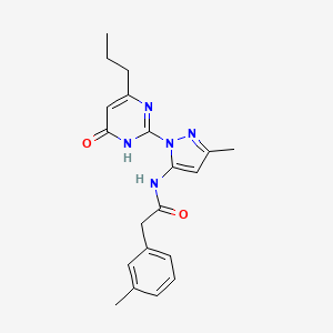 N-(3-methyl-1-(6-oxo-4-propyl-1,6-dihydropyrimidin-2-yl)-1H-pyrazol-5-yl)-2-(m-tolyl)acetamide