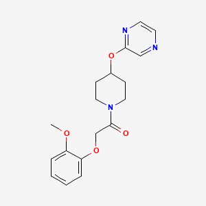 2-(2-Methoxyphenoxy)-1-(4-(pyrazin-2-yloxy)piperidin-1-yl)ethanone