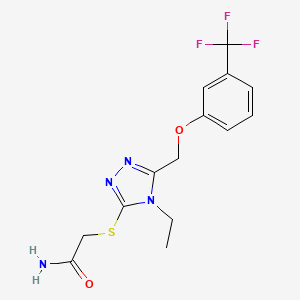 2-[(4-ethyl-5-{[3-(trifluoromethyl)phenoxy]methyl}-4H-1,2,4-triazol-3-yl)sulfanyl]acetamide