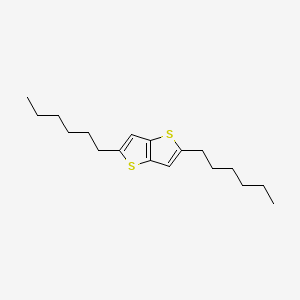 molecular formula C18H28S2 B2929098 2,5-Dihexylthieno[3,2-b]thiophene CAS No. 2322929-69-9