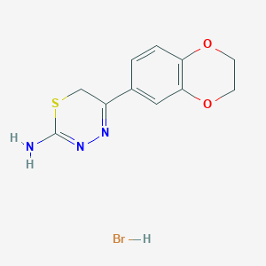 molecular formula C11H12BrN3O2S B2929099 5-(2,3-Dihydro-benzo[1,4]dioxin-6-yl)-6H-[1,3,4]-thiadiazin-2-ylamine hydrobromide CAS No. 1052542-29-6