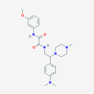 molecular formula C24H33N5O3 B2929110 N-{2-[4-(dimethylamino)phenyl]-2-(4-methylpiperazin-1-yl)ethyl}-N'-(3-methoxyphenyl)ethanediamide CAS No. 923065-29-6