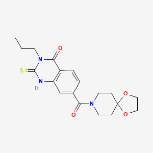 B2929120 7-(1,4-dioxa-8-azaspiro[4.5]decane-8-carbonyl)-3-propyl-2-sulfanylidene-1H-quinazolin-4-one CAS No. 403727-98-0