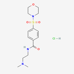 molecular formula C15H24ClN3O4S B2929171 N-[2-(dimethylamino)ethyl]-4-morpholin-4-ylsulfonylbenzamide;hydrochloride CAS No. 474255-27-1