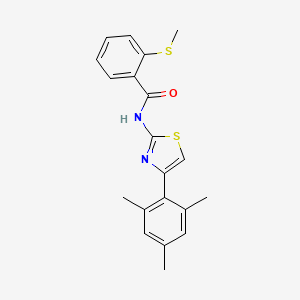 molecular formula C20H20N2OS2 B2929178 N-(4-mesitylthiazol-2-yl)-2-(methylthio)benzamide CAS No. 896025-92-6