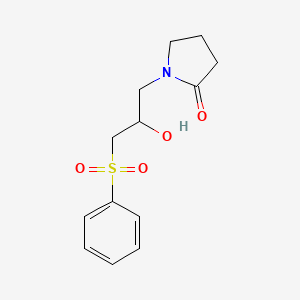 molecular formula C13H17NO4S B2929195 1-[3-(Benzenesulfonyl)-2-hydroxypropyl]pyrrolidin-2-one CAS No. 285987-03-3