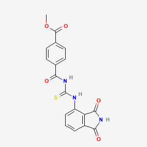 molecular formula C18H13N3O5S B2929208 methyl 4-({[(1,3-dioxo-2,3-dihydro-1H-isoindol-4-yl)carbamothioyl]amino}carbonyl)benzoate CAS No. 477508-51-3