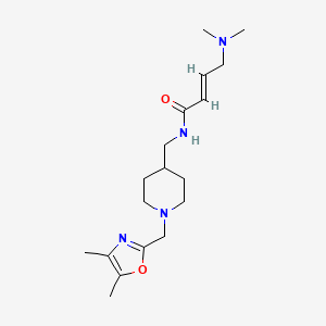 (E)-4-(Dimethylamino)-N-[[1-[(4,5-dimethyl-1,3-oxazol-2-yl)methyl]piperidin-4-yl]methyl]but-2-enamide