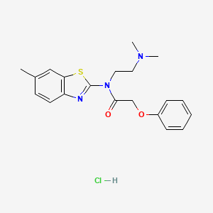 molecular formula C20H24ClN3O2S B2929239 N-(2-(dimethylamino)ethyl)-N-(6-methylbenzo[d]thiazol-2-yl)-2-phenoxyacetamide hydrochloride CAS No. 1215545-54-2
