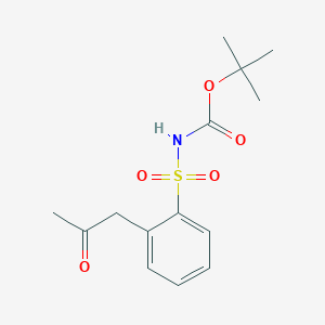 molecular formula C14H19NO5S B2929241 Tert-butyl N-[2-(2-oxopropyl)phenyl]sulfonylcarbamate CAS No. 1309367-86-9