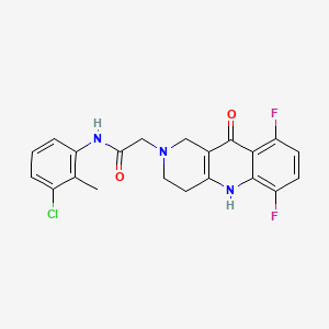 molecular formula C21H18ClF2N3O2 B2929246 N-(3-chloro-2-methylphenyl)-2-{6,9-difluoro-10-oxo-1H,2H,3H,4H,5H,10H-benzo[b]1,6-naphthyridin-2-yl}acetamide CAS No. 1251547-85-9