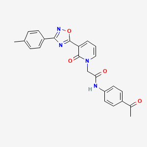 molecular formula C24H20N4O4 B2929271 N-(4-acetylphenyl)-2-{3-[3-(4-methylphenyl)-1,2,4-oxadiazol-5-yl]-2-oxo-1,2-dihydropyridin-1-yl}acetamide CAS No. 1105225-27-1