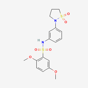 molecular formula C17H20N2O6S2 B2929275 N-(3-(1,1-dioxidoisothiazolidin-2-yl)phenyl)-2,5-dimethoxybenzenesulfonamide CAS No. 946215-20-9