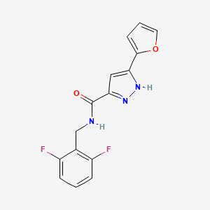 molecular formula C15H11F2N3O2 B2929287 N-(2,6-difluorobenzyl)-5-(furan-2-yl)-1H-pyrazole-3-carboxamide CAS No. 1239069-65-8