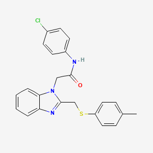 molecular formula C23H20ClN3OS B2929327 N-(4-CHLOROPHENYL)-2-(2-{[(4-METHYLPHENYL)SULFANYL]METHYL}-1,3-BENZODIAZOL-1-YL)ACETAMIDE CAS No. 339100-14-0